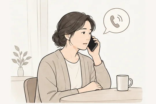 가족이 전화로 연락하는 모습